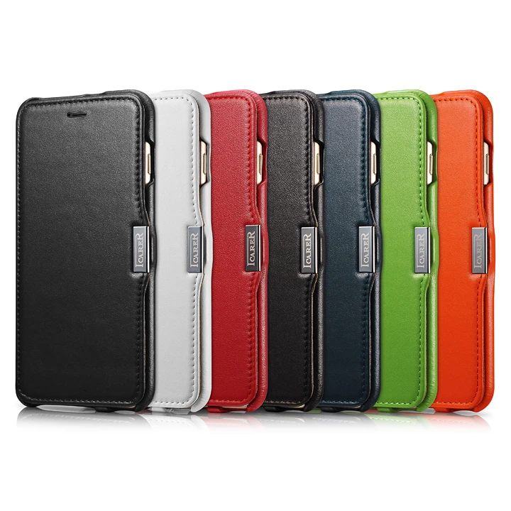 

Icarer Side-Open Hand Made Of First Layer Leather Genuine Leather Flip Case For iPhone 6 6s Plus 5.5 inch