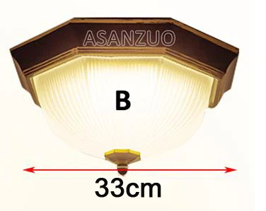Американский кантри стиль потолочные светильники лампа для гостиной спальни Лофт промышленный коридор огни винтажные стеклянные потолочные лампы - Цвет корпуса: B   Dia 32cm