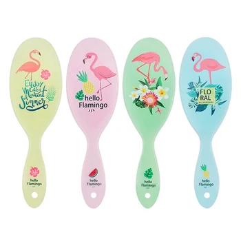 

Kawaii Animal Flamingo Anti-static Hair Brush Massage Comb Shower Wet Detangle Hair Brush Salon Hair Styling Tools Four Colors