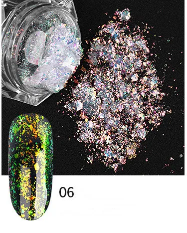 Блестки для ногтей, порошок, блестки, неровные звезды, круглые радужные хлопья для ногтей, маникюр, украшение для ногтей, Гель-лак - Цвет: 6