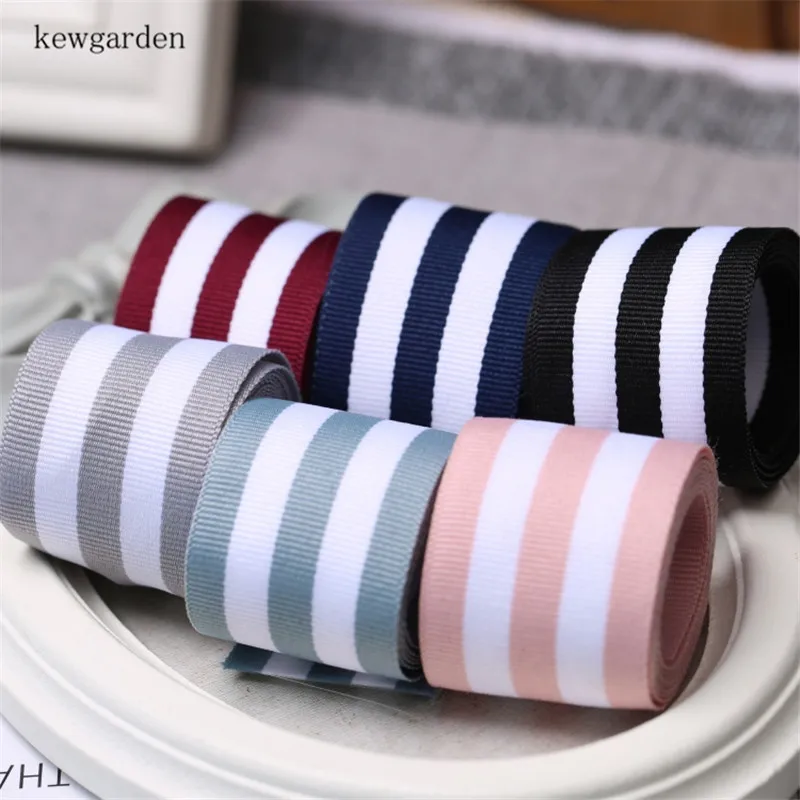 

Kewgarden Handmade Tape 1/8" 5/8" 16mm 22mm Stripe Grosgrain Ribbons DIY Bow Earrings Satin Ribbon Accessories Riband 20 Yards