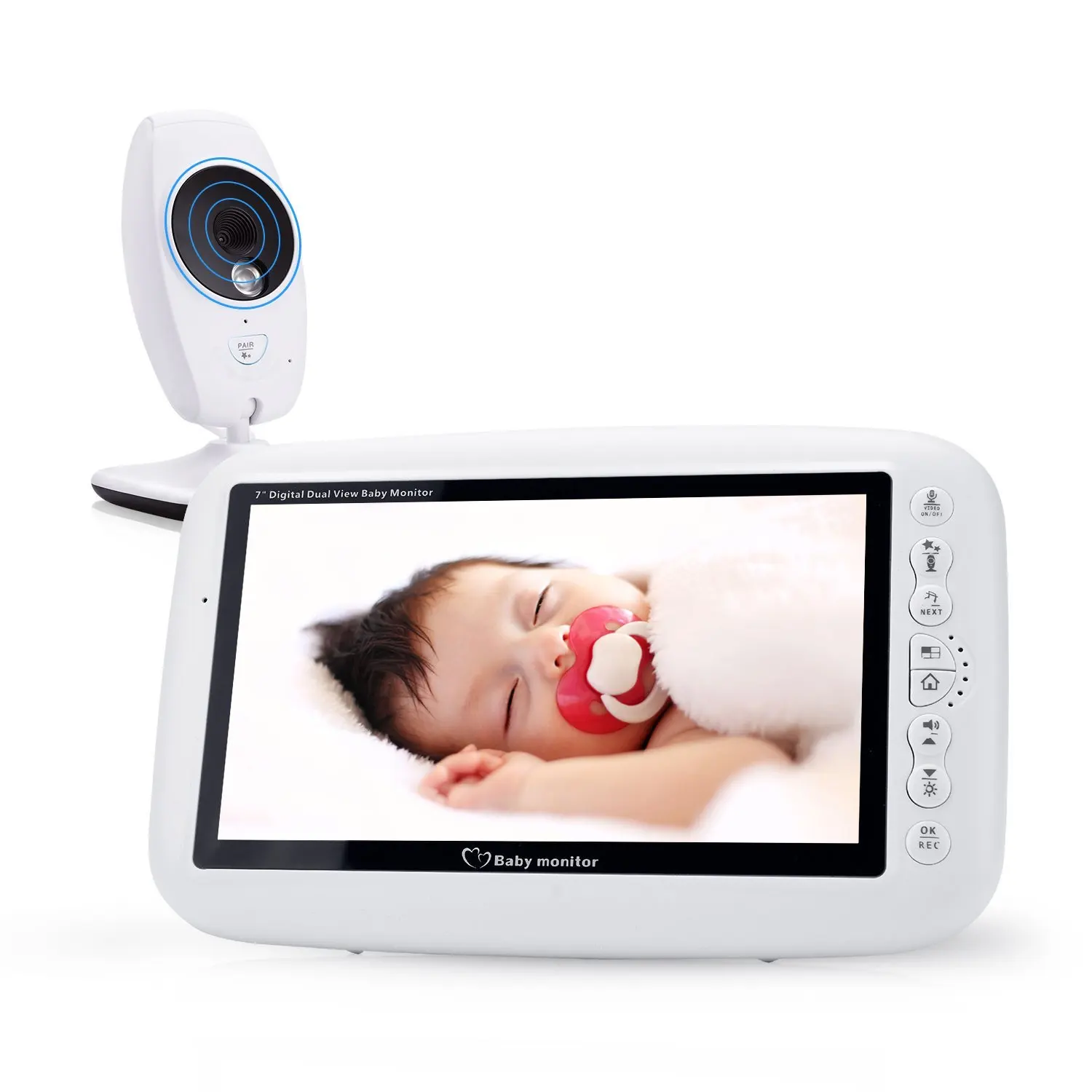

XP-870 Wireless Infant Baby Night Vision Nanny Security 2.4GHz 4 Lullabies IP 7.0inch For Babies Kids Care 2-way Talk Back