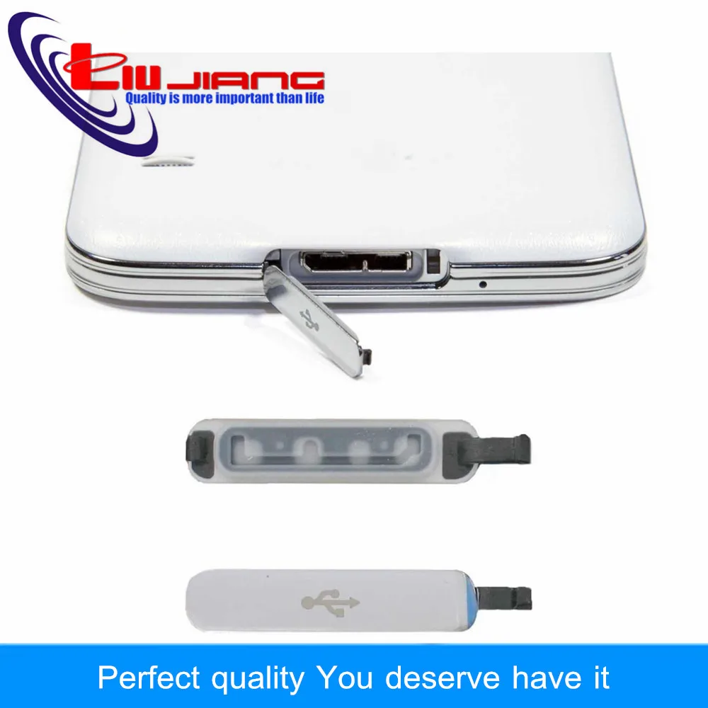 

Original Plug For Samsung S5 G900F USB Cover Flap USB Data Charging Port Dust Plug Block Water Proof Cover Replacement
