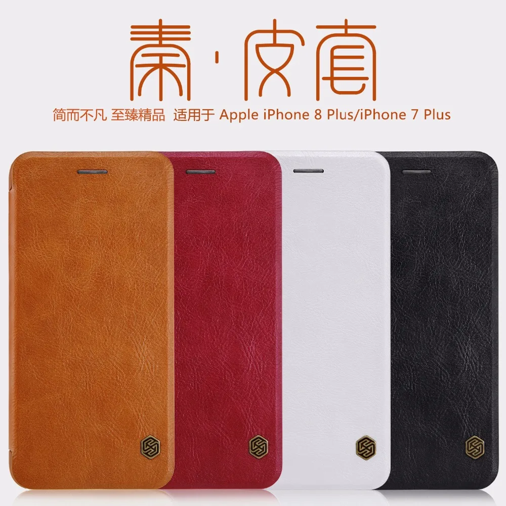 

Nillkin QIN PU leather Case for Apple iphone 7 8 7plus 8plus Card Pocket wallet bag flip cover For iphone 8 /8 plus