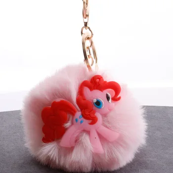 

New cartoon hair ball key ring pendant female bag car fashion monster hair ball pendant