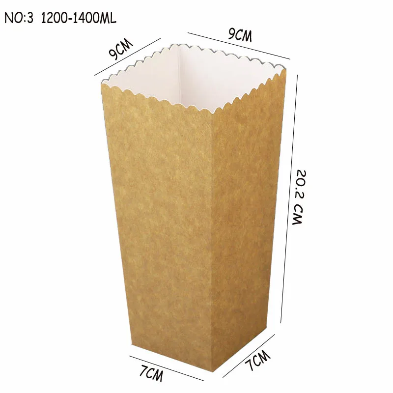 Одноразовые крафт-бумаги Бумага чашка для попкорна снэк-Бумага коробка картофель фри полосатая коробка Твердые быстрая Еда толстые контейнер Кино посылка чашка 50 шт./компл