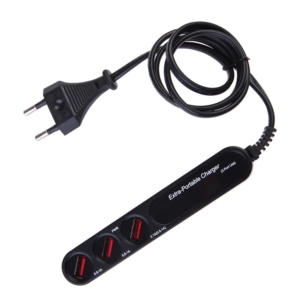 1 шт. AC 110 240 В многофункциональное 3 USB выходное зарядное устройство для смартфонов