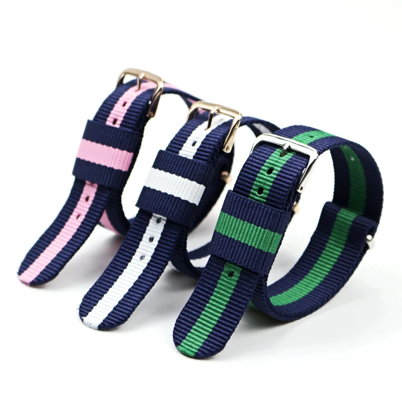 

High Quality Nylon Watchband Rose Gold Silver Buckle for Daniel Wellington 20mm Replace Bracelet Strap Watch Band for dw watch