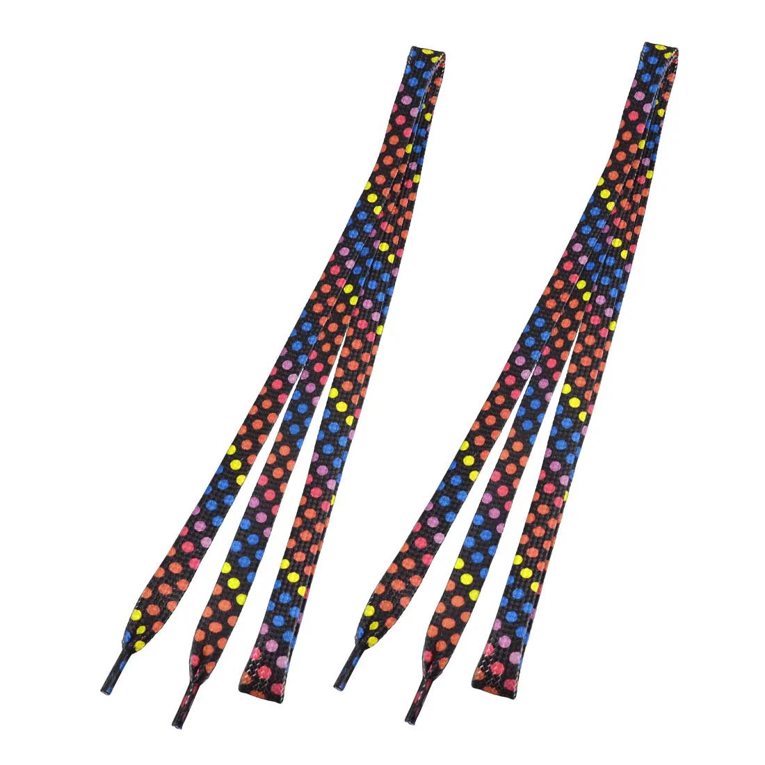 

UXCELL 2 Pcs Assorted Color Dot Pattern Black Nylon Sneaker Flat Thick Shoe Laces