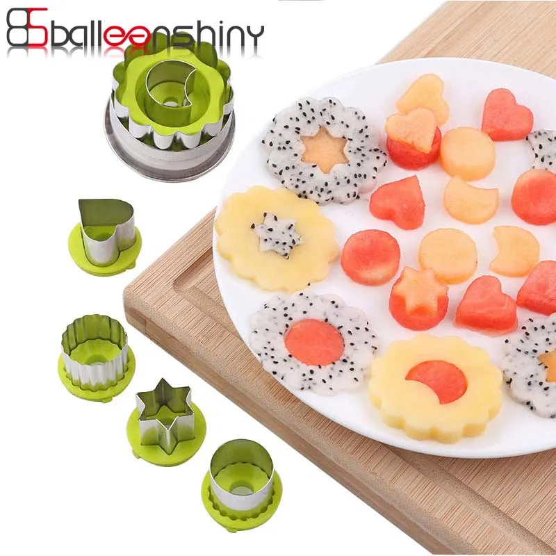 

BalleenShiny Stainless Steel Flower Shape Rice Vegetable Fruit Cutter Mold Slicer Cake Cookies Cutting Shape Cake Baking Tools
