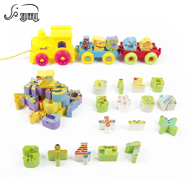 baby toys small train vehicle diy building blocks plastic stack baby letter blocks