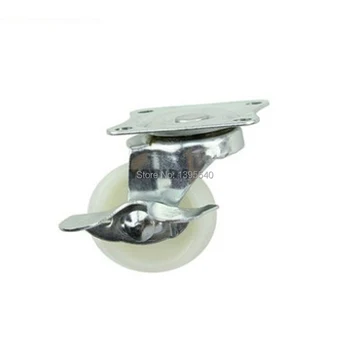 

New 1.5''Durable Nylon Rubber Wheel of Industry Castors Furniture Rolling Universal Wheel With Brake Computer Chair Castor