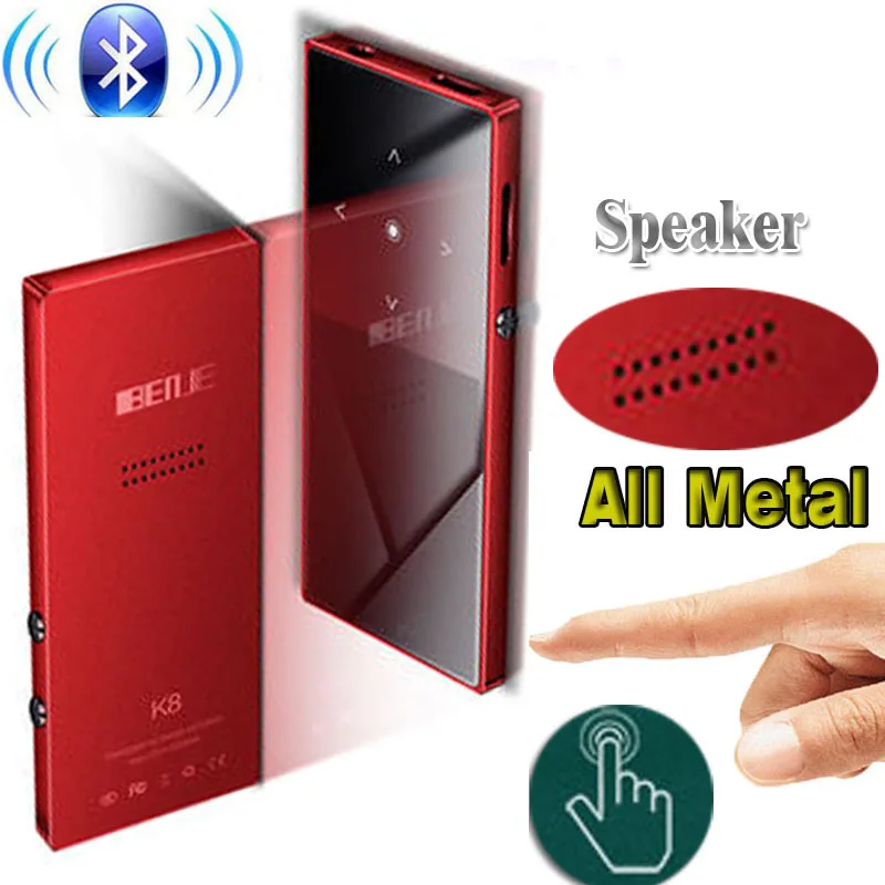 Bluetooth mp3 плеер с сенсорным экраном BENJIE K8 встроенный динамик 8 ГБ музыкальный