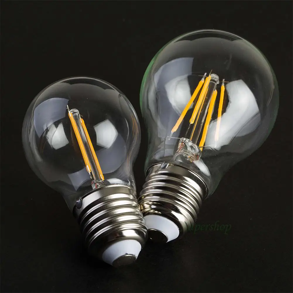 Дешевые E27 Edison светодиодный Лампа накаливания Стекло Корпус света лампада AC 110 В 220 В 4 Вт 8 Вт 12 вт 16 Вт Винтаж круглый G45 A60 люстры