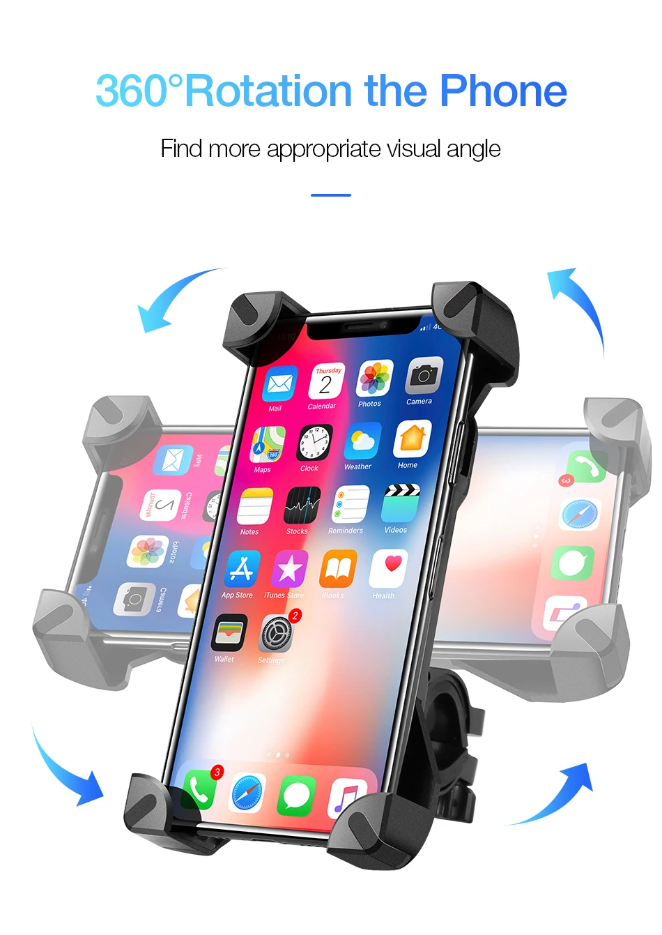 RAXFLY Bicycle Phone Holder For iPhone Samsung Motorcycle Mobile Cellphone Holder Bike Handlebar Clip Stand GPS Mount Bracket mobile wall stand