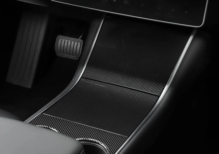 LUCKEASY автомобиля Центральная панель управления защитная патч для Tesla модель 3- из пластика ABS, имитация углеродного волокна красный белый 3 шт./компл