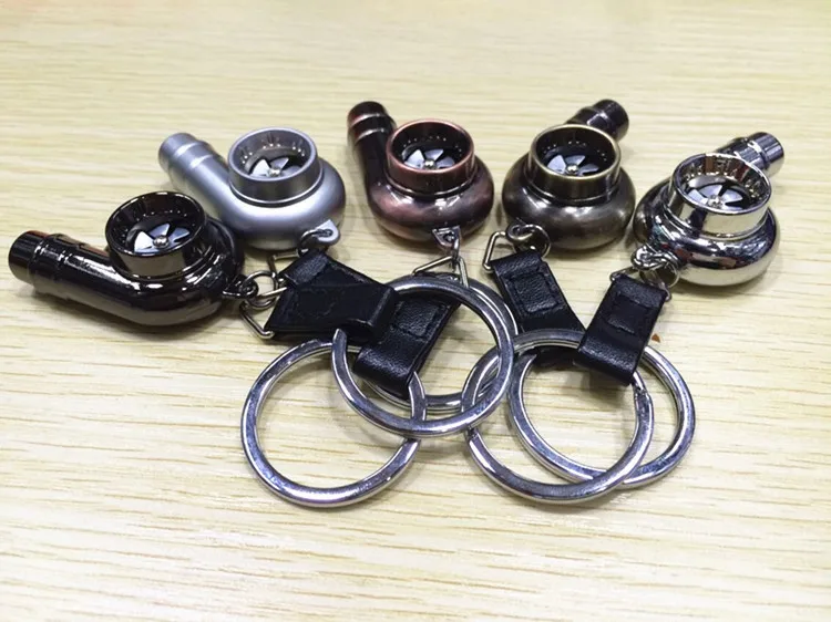 

Real Whistle Sound Turbo Keychain Sleeve Bearing Spinning Auto Part Model Turbine Turbocharger Key Chain Ring Keyfob Keyring