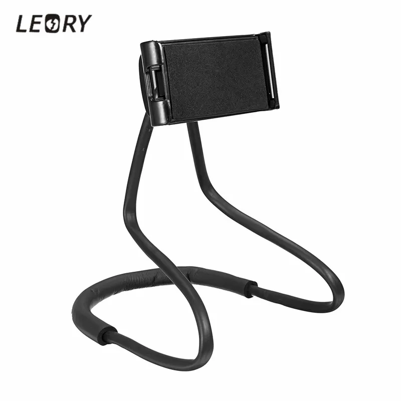 Goede Flexibele Telefoon Houder Lange Opknoping Hals Lazy Bed Ketting Beugel Zwart 360 Graden Mobiele Telefoon Houder Stand Mount