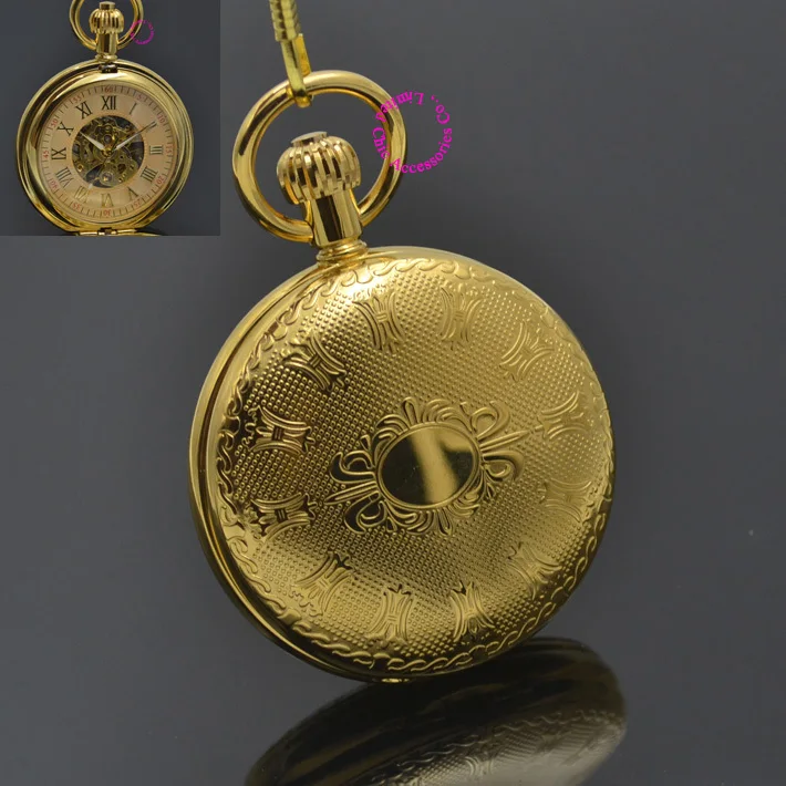 Men Mechanical Pocket Watch Roman Classic Fob Watches Shield Oval