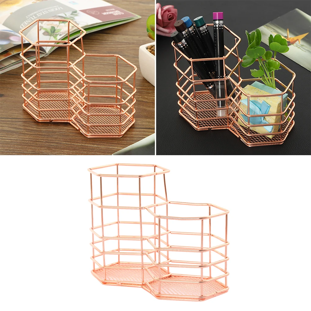 1PC Storage Basket Storage Holder Iron Holder for Pen Sundries Flower