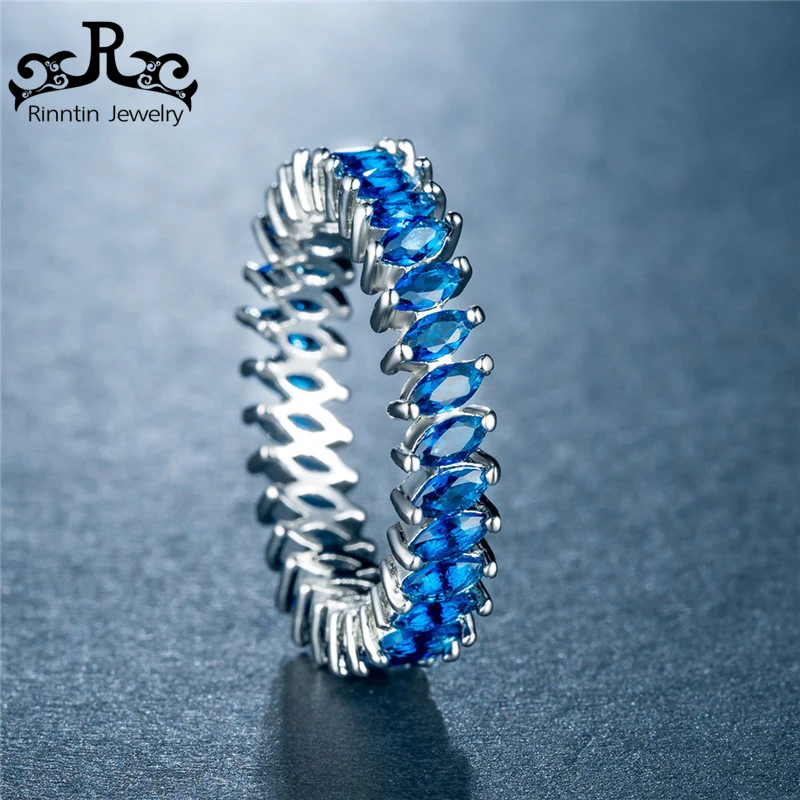 

ORSA JEWELS Beautiful adjustable Ring with Green Blue AAA CUbic Zircon 2 Color Rings for Women Man Fashion Jewelry RLR10