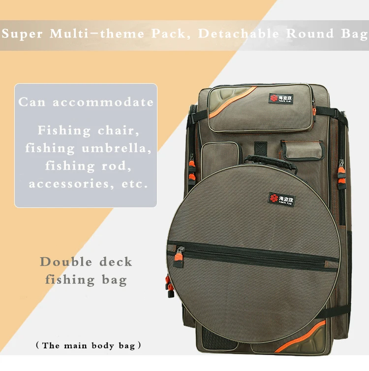 Bolsa de Cadeira de Pesca Bolsa de Equipamento Bolsa de Peixe Vara de Pesca à Prova Multifuncional Dupla Volta Dwaterproof Água 80cm 15 saco de equipamento dupla volta saco de