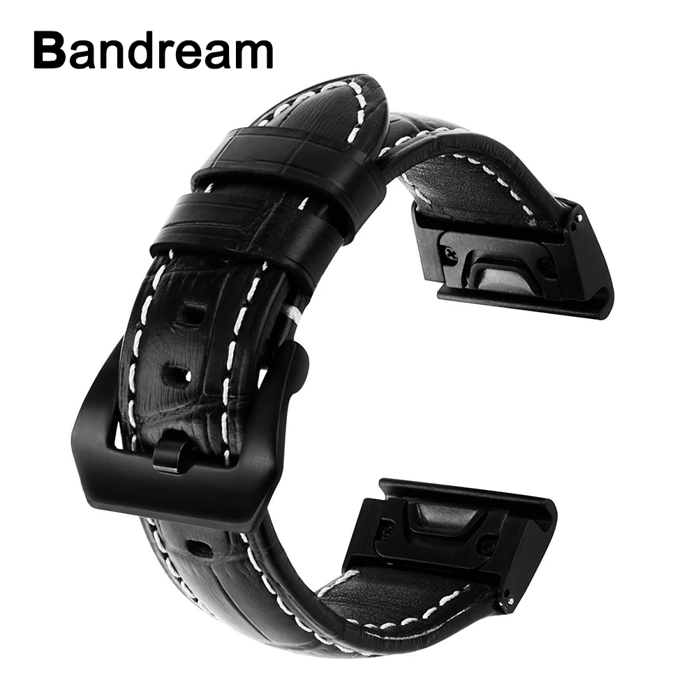 Goede Quick Gemakkelijk Fit Echt Lederen Horlogeband voor Garmin Fenix 5X 5X Plus 3 3HR Croco Watch Band polsband Staal Gesp Polsband