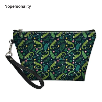 

Nopersonality Women Girls Travel Necessaries Makeup Bag Iguana Floral Printing Makeup Toiletry Case Organizer Make Up Wash Bags