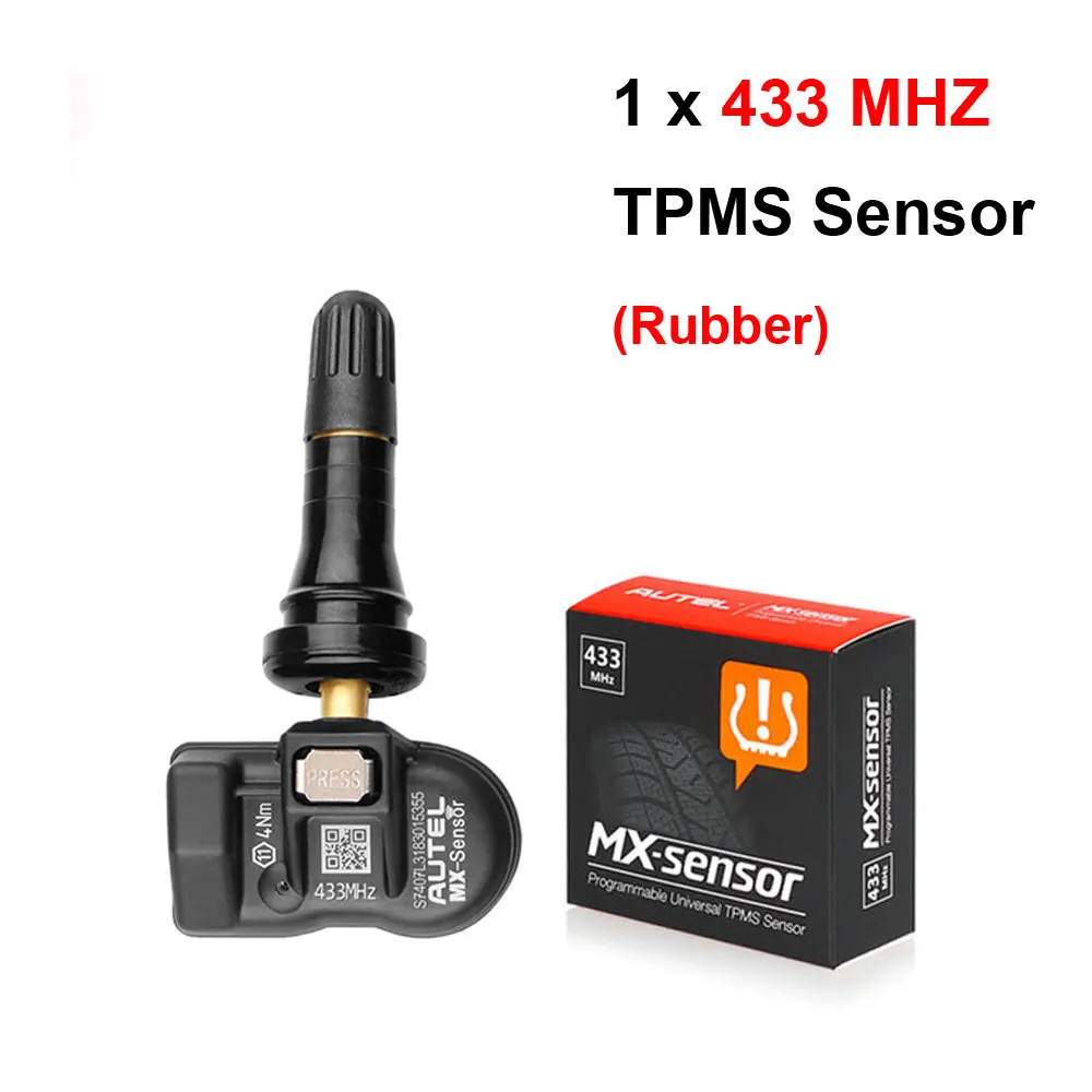 AUTEL TPMS сенсор 433 315 МГц MX-sensor Датчик давления в шинах Мониторинг шин TPMS автомобильный Программируемый датчик OE УРОВНЯ - Цвет: 1PC 433MHZ Rubber