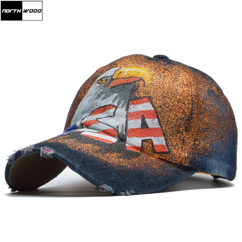 painted baseball caps