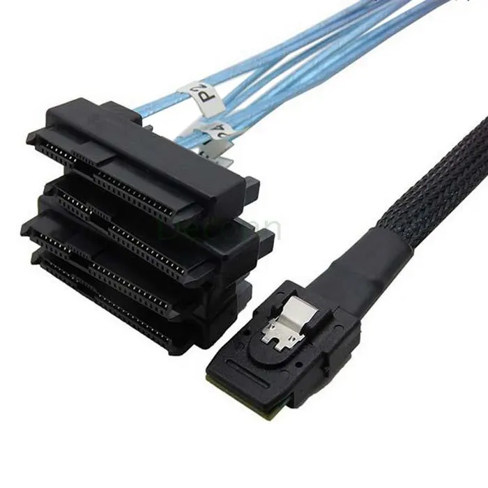 

CYDZ 100cm Internal 36 Pin Mini SAS SFF-8087 Host to 4 SFF-8482 Target SAS Hard Disk and SATA Power Cable