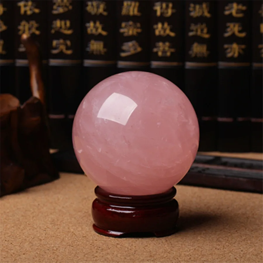 

6A Natural Rose stone Mozambique Crystal Healing Big Ball Sphere 70mm