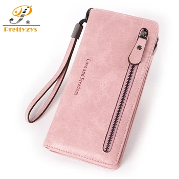 

Long Wallet Female Money Ladies Coin Purse Card Holder Large Leather Perse Girls Fashion Vintage Carteira Mobile Phone Money Bag