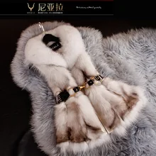 Осень-зима Для женщин натуральный Лисий мех жилет Леди облегающий жилет Женский верхний жилет(утепленный) VF0566