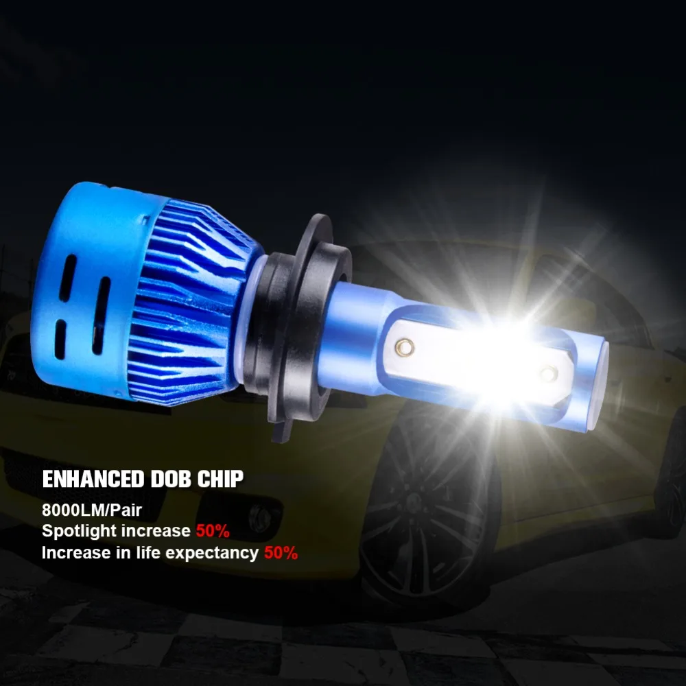 LED DOB Chip H4 LED H7 Car Headlight 12V 24V Blue shell H1 H11 H8 9005 9006 HB3 HB4 8000LM 72W H4 Hi Lo Beam Auto Modification LED DOB Chip H4 LED H7 Car Headlight 12V 24V Blue shell H1 H11 H8 9005 9006 HB3 HB4 8000LM 72W H4 Hi Lo Beam Auto Modification