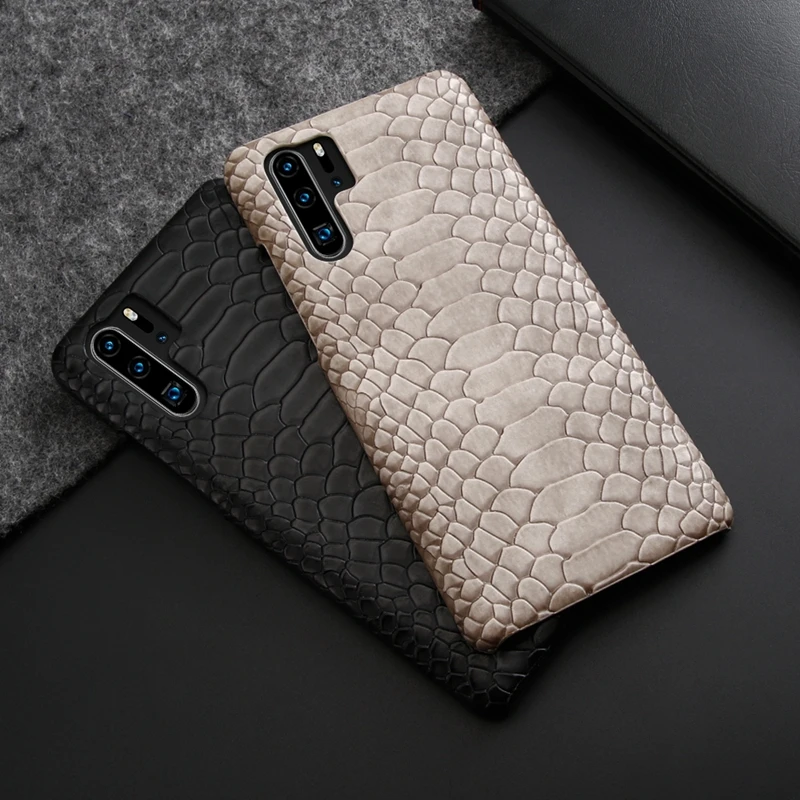 

P30 lite Case Snake Skin PU Leather Back Case for Huawei P30/P30 pro/P20/P20 pro/P20 lite/Mate 20 pro Bussiness Protective Case