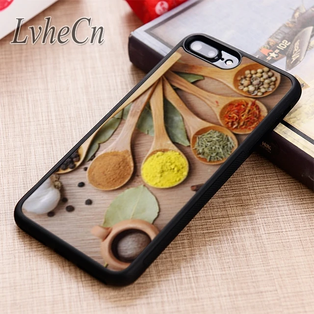 

LvheCn Spices Seasoning Cooking Chef phone Case cover For iPhone 6 6S 7 8 X XR XS max 5S SE Samsung Galaxy S6 S7 edge S8 S9 Plus