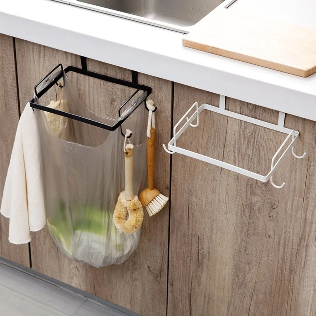 Cupboard Hanging Garbage Bag Holder Trash Rack Kitchen Gadget Storage Hanger