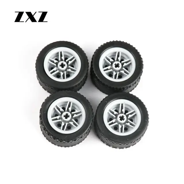 4PCS MOC Tire Wheel Cross Hole Technical Parts 44309 56145 Technology Toys for Children Kids DIY Car Truck Accessory