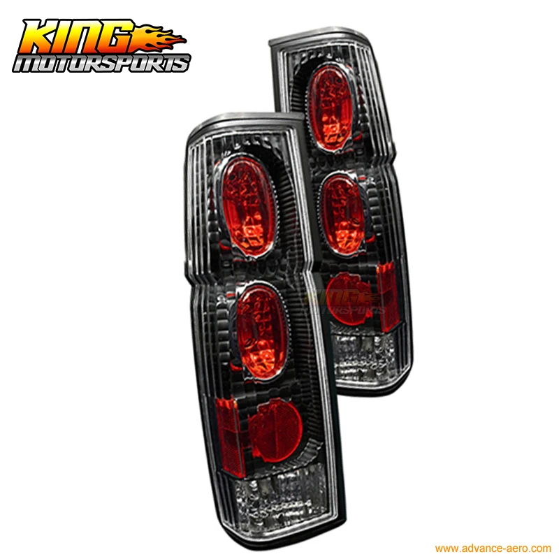 For 1986 1997 Nissan Pickup D21 Hardbody Tail Lights Black Clear Rear font b Lamp b