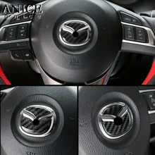 Углеродное волокно руль логотип Накладка подходит для Mazda3 MAZDA6 mazda2/CX-5/CX-3/CX-9/MX-5/CX-8/CX3/CX5/CX8/CX9/MX5