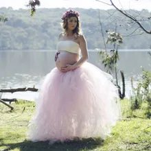 Пышные Длинные розовые тюлевые юбки для счастливых милых беременных женщин длиной до пола юбки-пачки для женщин размер цвет макси юбка