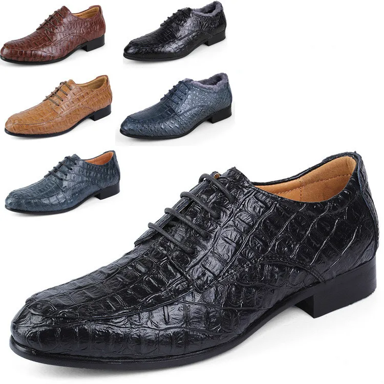 

2018 spring and autumn cowhide men's business casual leather shoes, crocodile leather shoes, 36-50 yards of men's shoes.