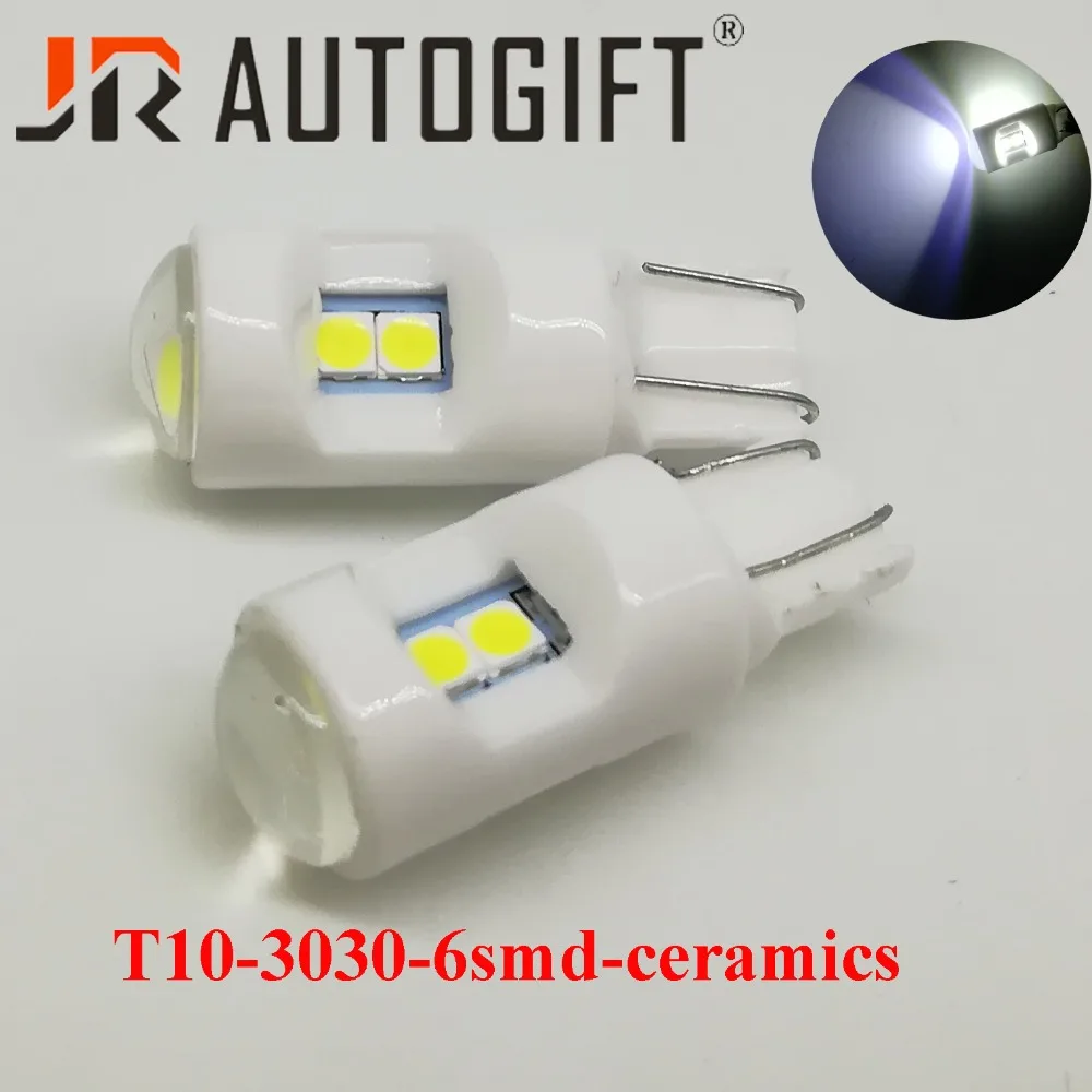 50 шт./лот Керамика s t10 Авто светодиодные Белый T10 3030 6SMD Керамика 12 V 194 168 клин инструменты для дверцы боковые лампы лампа, автомобильное освещение