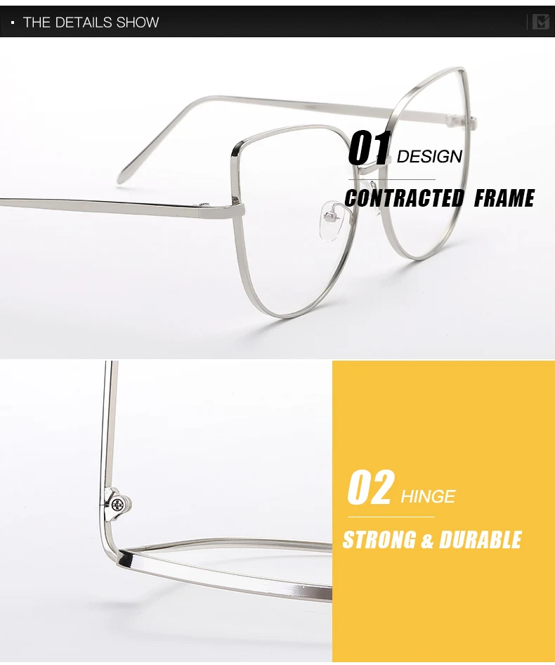 Oversize Для женщин из Металла кошачий глаз очки кадр Брендовая дизайнерская обувь модные Для мужчин прозрачные линзы очки Очки очки Рамка для