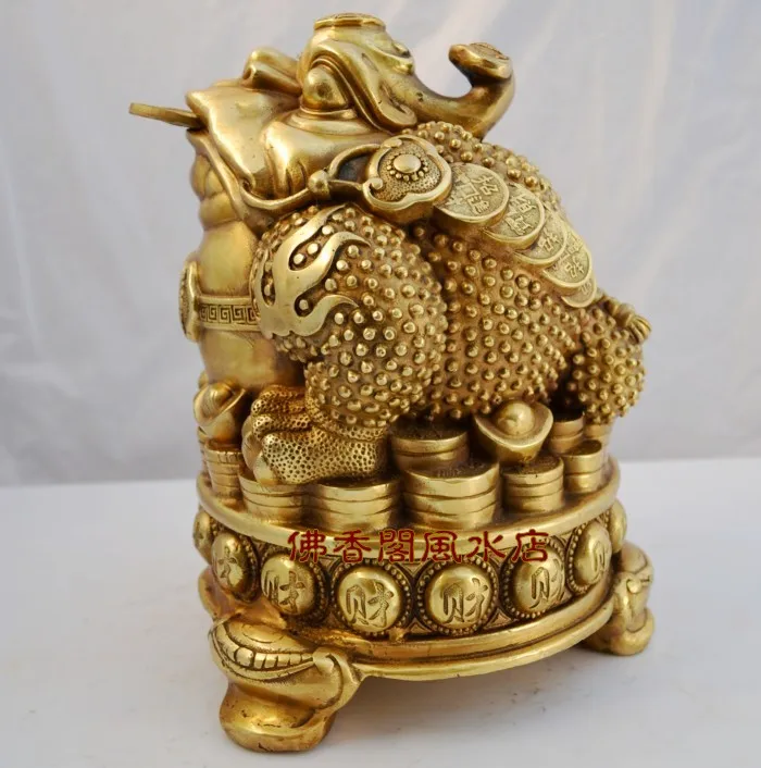 

Bronze statue copper toad lucky decoration 7-star Large gold toad golden cicada opening gifts