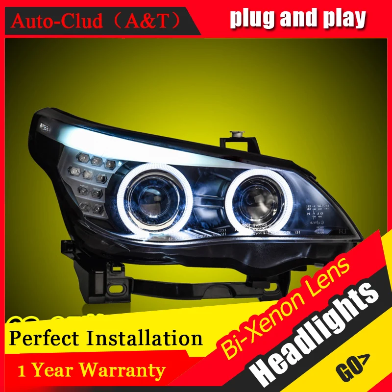 

Car Styling For 5 Series E60 led headlights 2007-10 For E60 head lamp Angel eye led DRL front light Bi-Xenon Lens xenon HID KIT