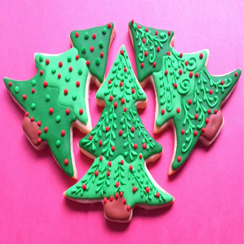 KENIAO Christmas Tree Cookie Cutter- 3 Various Size and Shap- Christmas Biscuit / Fondant / Pastry Cutter- Stainless Steel