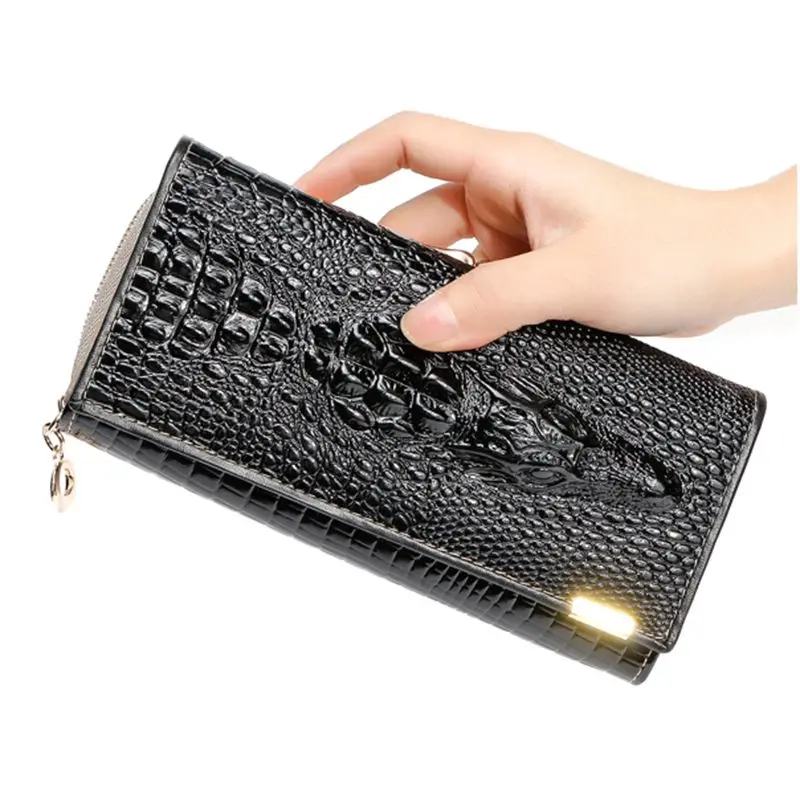 FGGS-Qian Xi Lu Patent leather wallets, hasp zipper clutch bags (Black) FGGS-Qian Xi Lu Patent leather wallets, hasp zipper clutch bags (Black)
