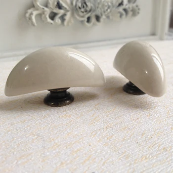

44mm Retro Crescent shape Ceramic Cabinet Knob Kitchen Cupboard Closet door Dresser Drawer Handles Pulls Furniture hardware Grey